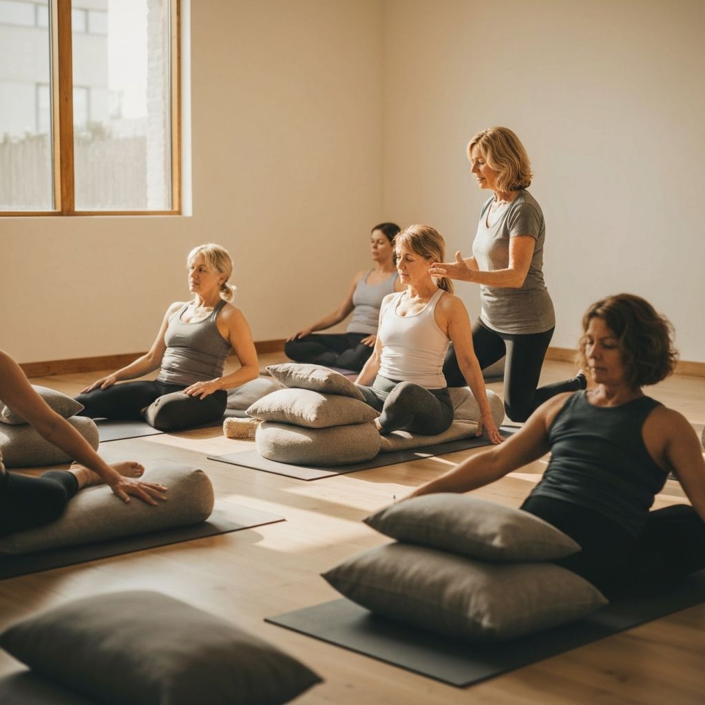 Restorative yoga session